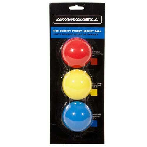 Winwell High Density Street Hockey Ball 65mm 50g All Weather 3 Pack