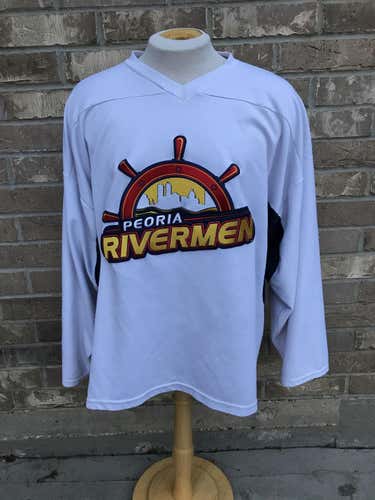Peoria Rivermen Pro Stock Practice Jersey White 6108
