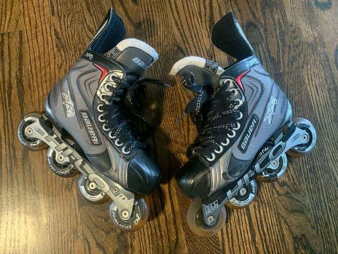 $125 Bauer XR2 inline Roller hockey skates blades Sz 3 D Junior Youth 4 4.5 shoe
