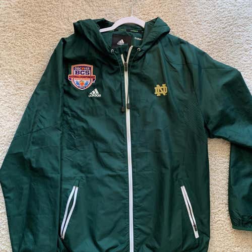 Notre Dame Football Team Issued 2013 BCS National Championship Adidas Jacket Men’s Large