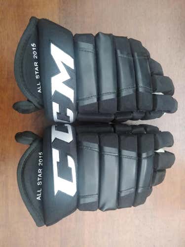 2015 ECHL All Star Game Black Used Senior CCM HG97 Gloves 14" Pro Stock
