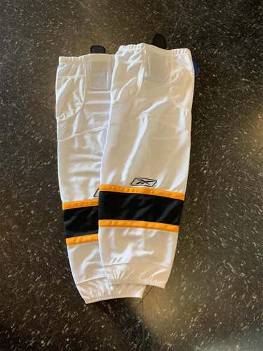 Boston Bruins White Senior Reebok Edge Socks