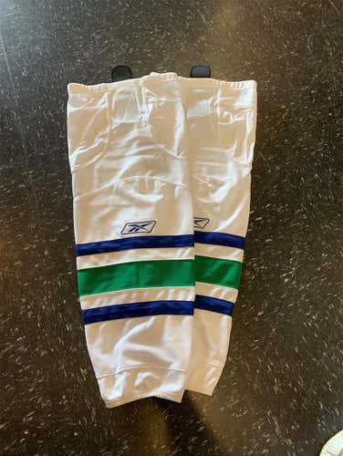 Canucks White Senior Reebok Edge Socks