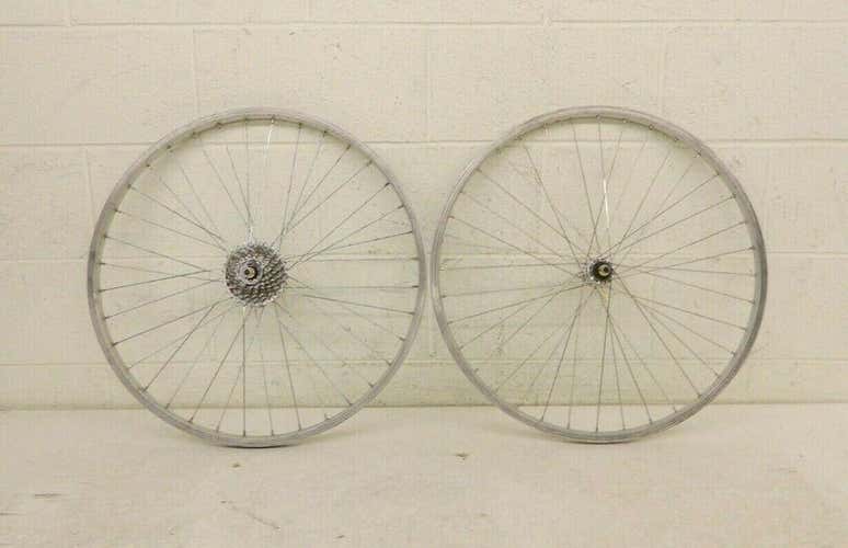 Vintage 26" 7-Speed 36-Spoke Mountain Bike Wheelset Araya Rims Shimano FH-M452
