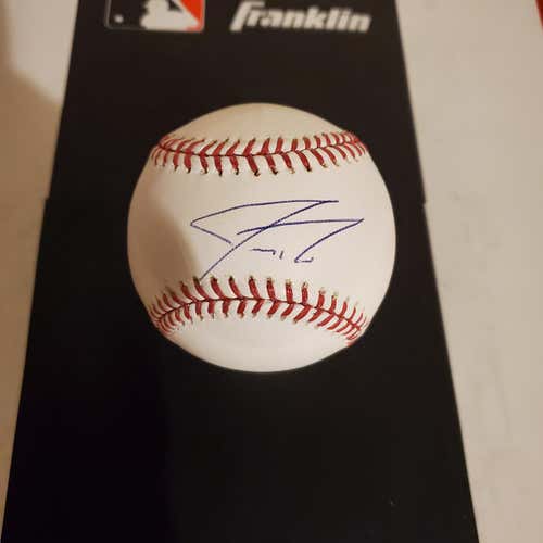 AUTOGRAPHED BASEBALL JEREMY REED W/COA 2009 NEW YORK METS ORIGINAL BOX