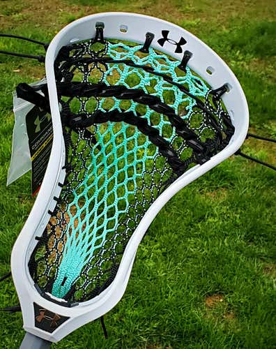 Under Armour Command X Lacrosse Head Strung w/ Custom MINT Semi-Soft Mesh & USA Fire Thread Strings