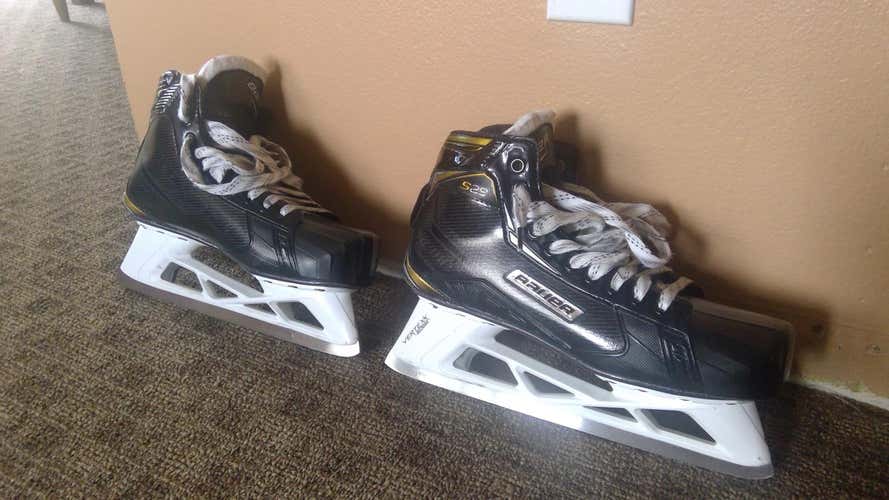 Senior Used Bauer Supreme S29 Hockey Goalie Skates D&R (Regular) Size 10