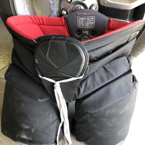 Black Used Large Bauer Vapor 1X Pro Stock Hockey Goalie Pants