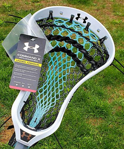 Under Armour Command X Lacrosse Head Strung w/ Custom MINT Semi-Soft Mesh & USA Fire Thread Strings