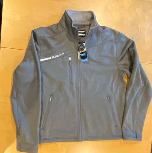 Bauer Flex Full Zip Tech Fleece Team Jacket Gray New Adult Men's Small