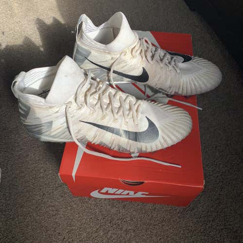 White Nike Alpha Menace Elite Football Cleats Size 10