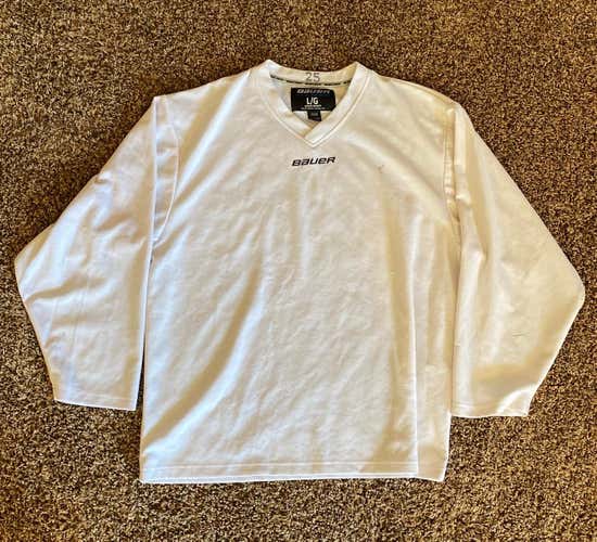 Bauer White L Practice Jersey