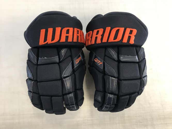Warrior Covert QR1 Pro Stock Hockey Gloves 14" Navy Blue OILERS 4129