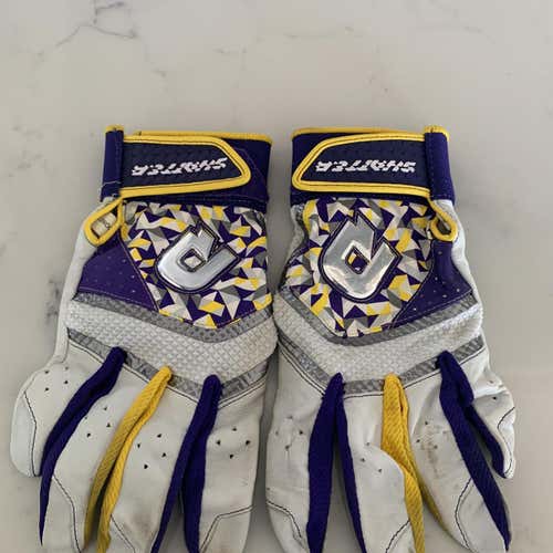 Purple Used XL DeMarini LSU Batting Gloves