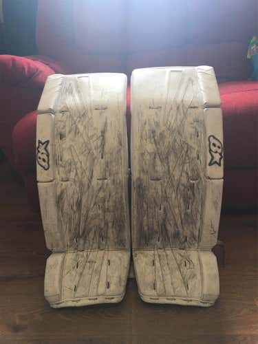 White Used 31" Brian's NetZero  Goalie Leg Pads