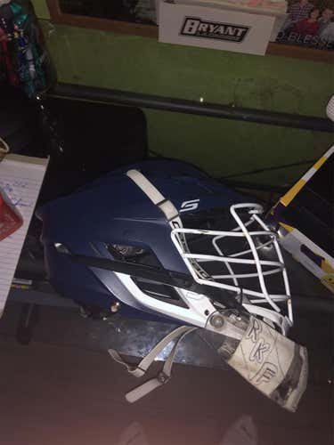 Blue Used Goalie Cascade S Helmet