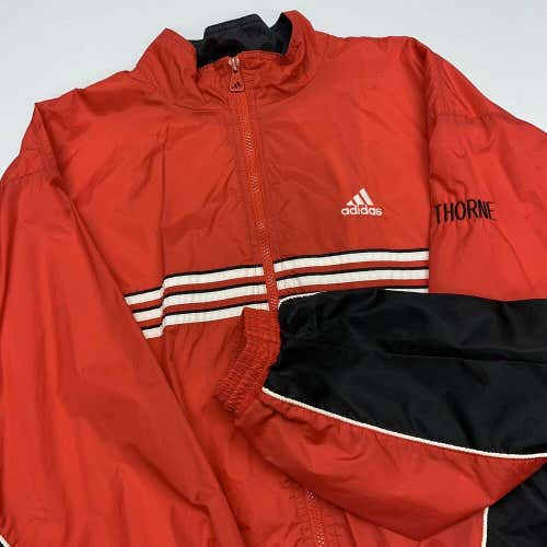 Vintage adidas Windbreaker Track Jacket Mens Adult L Red Black Sports Athletic