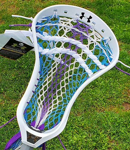 Under Armour Command X Lacrosse Head Strung w/ Custom MINT Semi-Soft Mesh & String King Strings