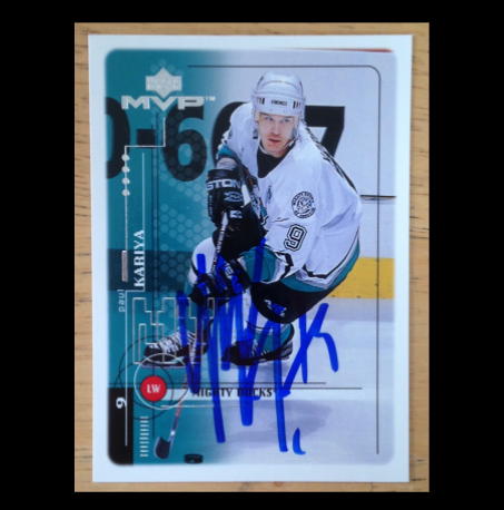 Paul Kariya Mighty Ducks of Anaheim Signed Upper Deck Hockey Card