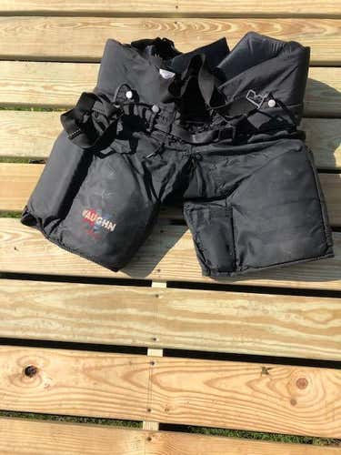 Black Senior Used Large Vaughn Hockey Goalie Pants