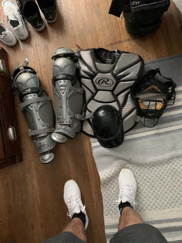 Rawlings Catcher's Set, Mizuno Mask, Nike Skull Cap