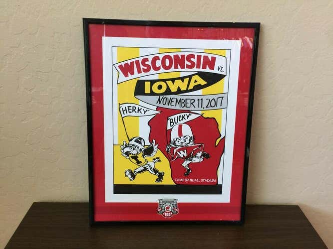 Wisconsin Badgers v. Iowa 2017 CAMP RANDALL 100th ANNIVERSARY 11X14 Framed Wall Art Print!