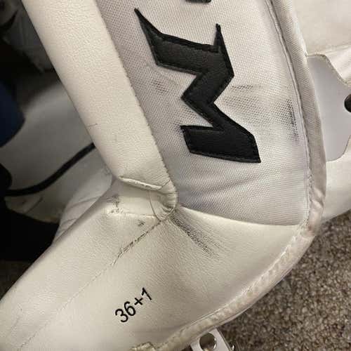 White Used 36" CCM Extreme Flex Pro  Goalie Leg Pads