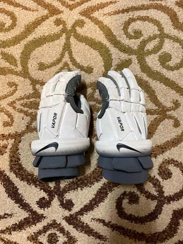 White Nike Vapor 13" Lacrosse Gloves