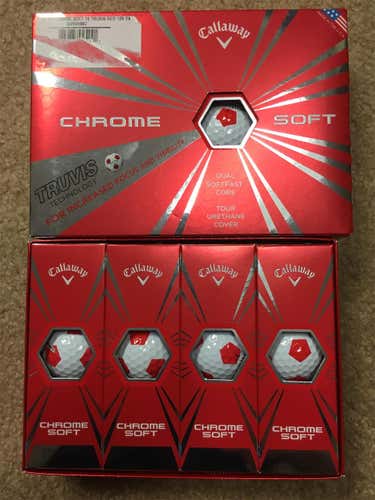White New Callaway Chrome Soft 24 Pack Balls