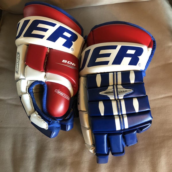 **Like New** BARELY Used Bauer SDP 4 Roll Gloves 15" Red, White, & Blue