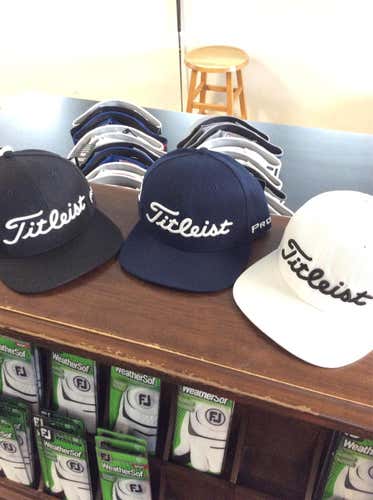 3 Pack Titleist Flat Brim Snap Back Hats