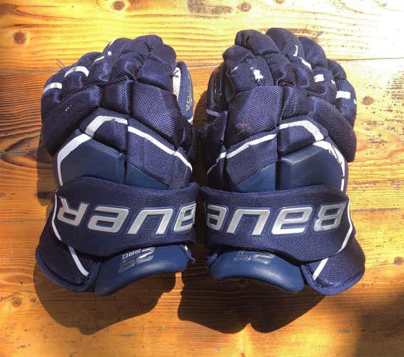 Blue Used Bauer Supreme 2S Pro 14" Pro Stock Gloves
