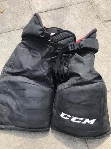 Black Used Large CCM HP45 Pro Stock Hockey Pants Colorado Avalanche 7/10