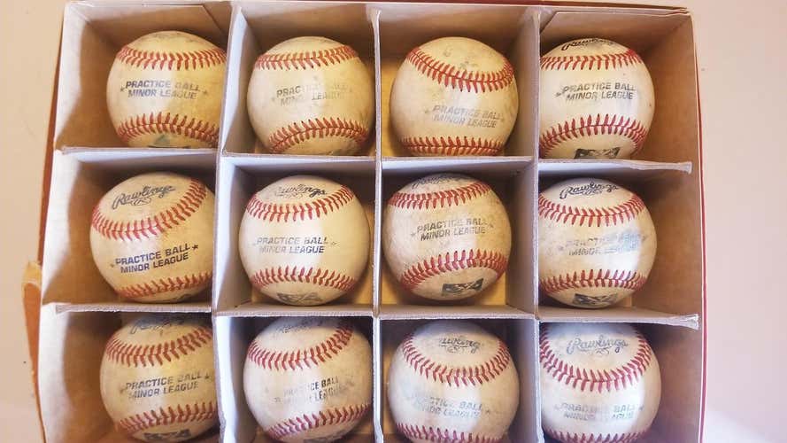 Rawlings Minor League Practice Baseballs, game used
