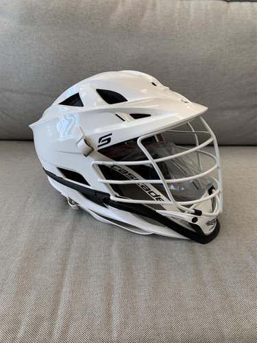 White New Cascade S Helmet White Pearl Facemask