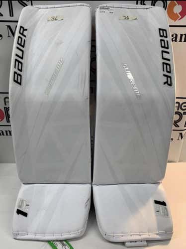 White New 36" Bauer Supreme 1S  Goalie Leg Pads