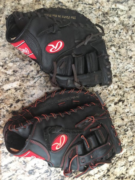 Used Rawlings Left Handed First Base Gloves 11.5” & 12”
