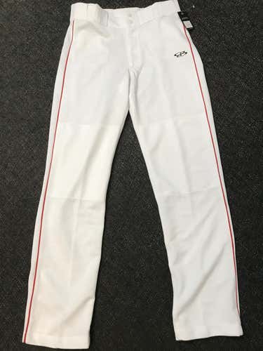 New Adult Men's 34 Boombah Pants White with Red Piping