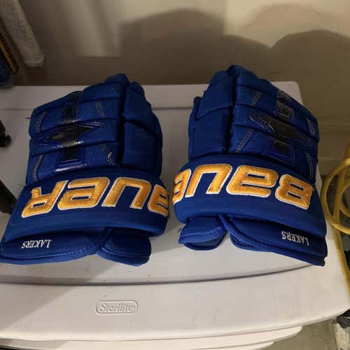 Blue Used Bauer Nexus 1N 14" Pro Stock Gloves