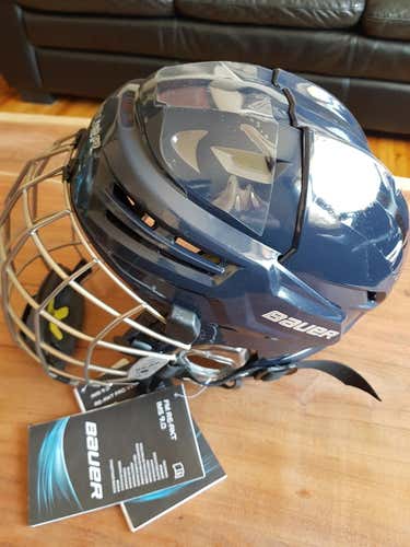 New Large Bauer Re-Akt Helmet Combo Large Navy