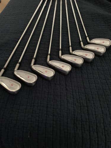 Used Men's Tour Edge Right Handed Iron Set Stiff Flex Steel Shaft