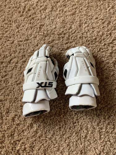White STX Cell III Lacrosse Gloves