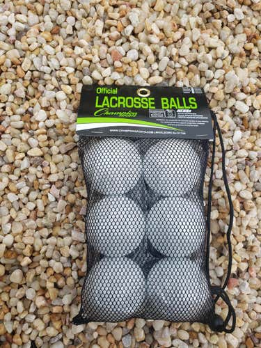 New Lacrosse Ball 6 Pack White