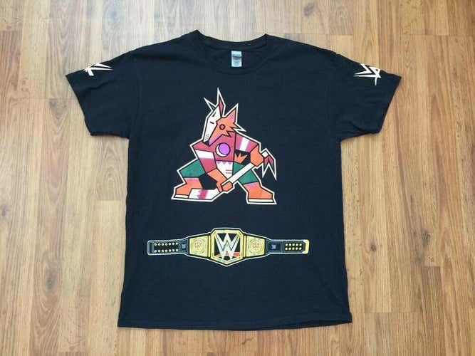 Arizona Coyotes NHL Hockey SUPER AWESOME WWE Wrestling Night Size L SGA T Shirt!