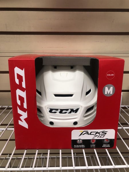 White New Medium CCM Tacks 710 Pro Stock Helmet