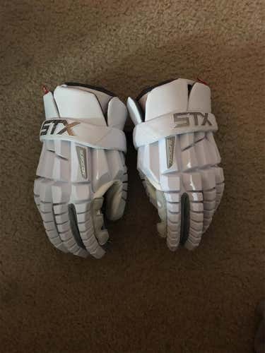 White New Player STX Rzr 13" Lacrosse Gloves