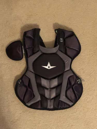 NEW All-Star S7 Axis Intermediate 15.5" Chest Protector // Meets NOCSAE // Black & Grey