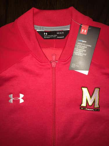 New Maryland Terps Under Armour Full Zip Jacket MENS LARGE Red