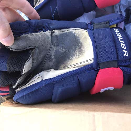 Blue Used Bauer Supreme 1S 13" Pro Stock Gloves