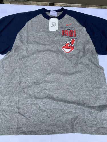 New MLB Cleveland Indians Adult Men's Large Nike Gray color T-Shirt N30
